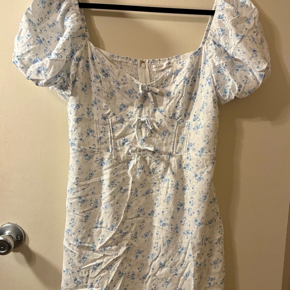 Altar'd State “Clara” Floral Mini Dress Milkmaid Cottagecore Coquette Demure L - Picture 2 of 11